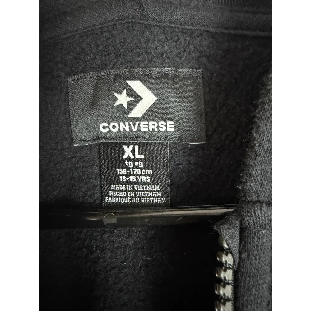 Converse All Star Graphic Zip-Up Hoodie Youth XL Black